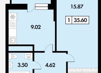 1-комнатная квартира на продажу, 35.6 м2, Рязанская область, 2-й Бульварный проезд