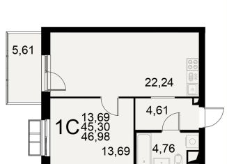 Продам 1-ком. квартиру, 47 м2, Тула, Хлебная площадь, Центральный территориальный округ