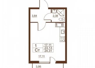 Продается квартира студия, 23.3 м2, Санкт-Петербург, Московское шоссе, 262к1