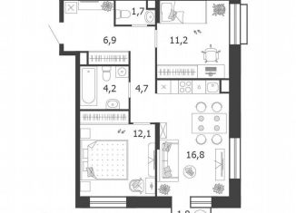 Продаю 2-ком. квартиру, 59 м2, Москва, 3-я очередь, к6, станция ЗИЛ