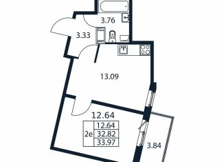 Продажа 1-ком. квартиры, 36.7 м2, Мурино