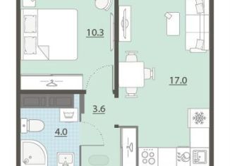 Продам 1-комнатную квартиру, 34.9 м2, Екатеринбург, улица Архитектора Белянкина