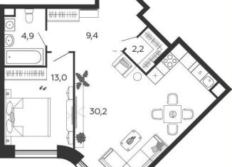 Продажа 1-комнатной квартиры, 59.7 м2, Москва, 2-я очередь, к5.1, ЖК Шагал