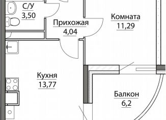 Однокомнатная квартира на продажу, 39.7 м2, посёлок Красный Бор