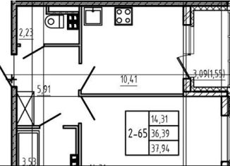 Продам 1-комнатную квартиру, 36.4 м2, Сертолово