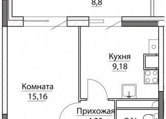 Продажа 1-ком. квартиры, 40.9 м2, посёлок Красный Бор