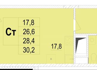 Продаю квартиру студию, 26.5 м2, Московская область, улица Академика Каргина, 25