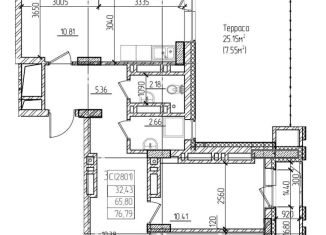 3-комнатная квартира на продажу, 76.8 м2, Новосибирск, Фабричная улица, 65/4, Железнодорожный район