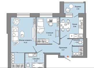 Продам 2-комнатную квартиру, 58 м2, Пермский край, улица Дзержинского, 29Б