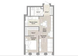 Продаю 1-комнатную квартиру, 44.8 м2, посёлок Коммунарка, посёлок Коммунарка, 1