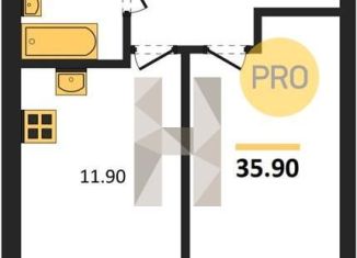 Однокомнатная квартира на продажу, 35.9 м2, Новосибирск, метро Октябрьская