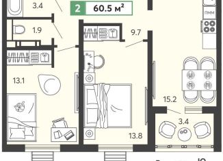 Продам 2-ком. квартиру, 60.5 м2, Пензенская область