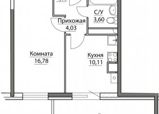 Продаю однокомнатную квартиру, 47.7 м2, посёлок Красный Бор