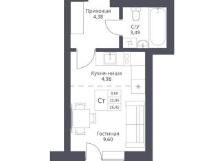 Продается квартира студия, 22.5 м2, Новосибирск, метро Заельцовская, улица Дуси Ковальчук, 246