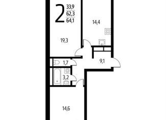 Продажа 2-ком. квартиры, 64.1 м2, Москва, СНТ Родник, 203