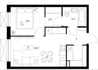 Продается 1-ком. квартира, 37.6 м2, Москва, метро Черкизовская