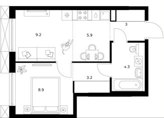 Продажа 1-ком. квартиры, 34.5 м2, Москва, метро Перово