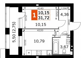 Продажа 1-комнатной квартиры, 31.7 м2, деревня Митькино