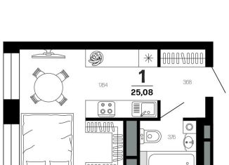 Продаю 1-комнатную квартиру, 25.1 м2, Рязань, Московский район