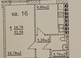 Продается 1-ком. квартира, 36.5 м2, Смоленская область, улица Викторова, 26А