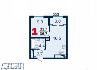 Продаю 1-ком. квартиру, 36.8 м2, Екатеринбург, метро Геологическая, улица Шаумяна, 11