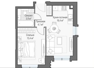 Продаю 1-комнатную квартиру, 37.8 м2, Москва, район Марфино, улица Академика Королёва, 21