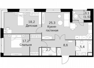 Продажа 2-ком. квартиры, 78.9 м2, Москва, Строительный проезд, 9с9, район Покровское-Стрешнево