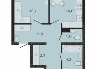 Продается 2-ком. квартира, 63.3 м2, Краснодарский край