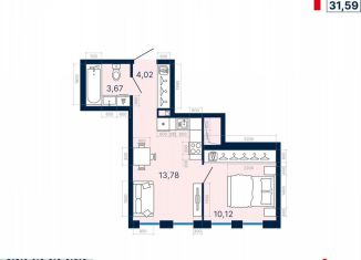 Продам 1-ком. квартиру, 31.6 м2, Екатеринбург, Октябрьский район