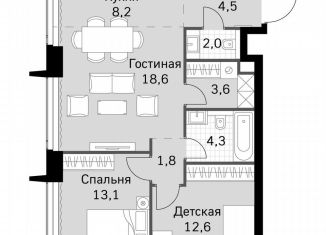 Продаю 2-комнатную квартиру, 68.7 м2, Москва, метро Беговая