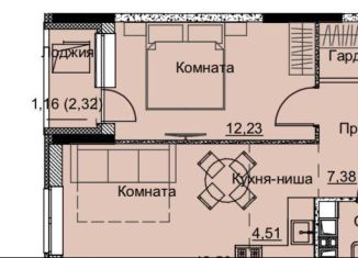 Продам 1-комнатную квартиру, 44.4 м2, Новосибирск, Октябрьский район, Выборная улица, 2