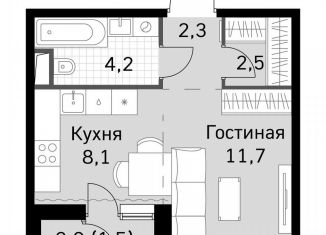 Квартира на продажу студия, 30.3 м2, Москва, метро Тушинская, Строительный проезд, 9с9