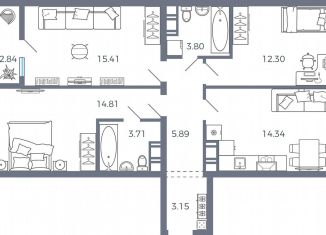 Продажа 3-комнатной квартиры, 76.3 м2, Самарская область