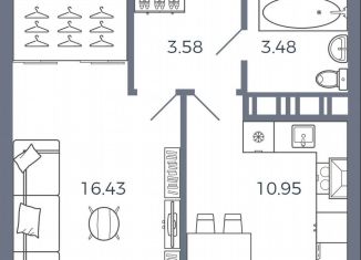 Продается однокомнатная квартира, 34.4 м2, село Николаевка