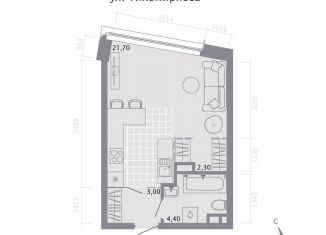 Продам квартиру студию, 31.4 м2, Казань, улица Калинина, 1Б, Вахитовский район