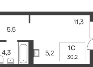 Продается квартира студия, 30.2 м2, Новосибирск, ЖК Расцветай на Красном