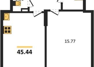 Продажа однокомнатной квартиры, 45.4 м2, Воронеж