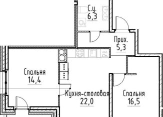 Продается двухкомнатная квартира, 64.5 м2, Санкт-Петербург, улица Моисеенко, 10Ж, Центральный район