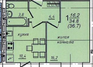 Продам 1-комнатную квартиру, 36.7 м2, Вологодская область, Северная улица, 36Г