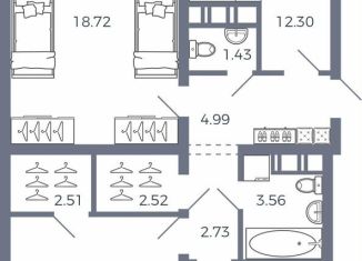 Продам трехкомнатную квартиру, 82 м2, Самарская область