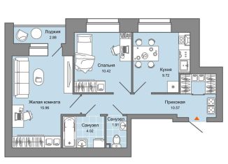 Продажа 2-комнатной квартиры, 54 м2, Киров, Ленинский район, улица Дмитрия Козулева, 2к1