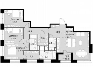 Продаю 3-ком. квартиру, 116.4 м2, Москва, СЗАО, Строительный проезд, 9с9