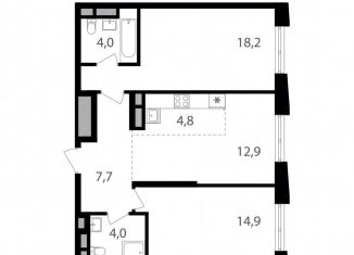 Продам 2-комнатную квартиру, 66.5 м2, Москва, район Соколиная Гора