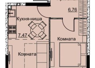 1-комнатная квартира на продажу, 39.6 м2, Ижевск