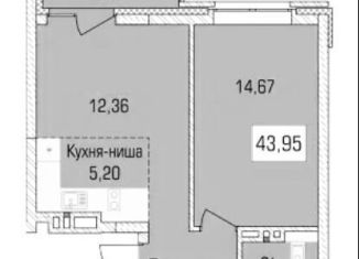 Двухкомнатная квартира на продажу, 44 м2, Новосибирск, Калининский район