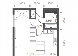 Продажа однокомнатной квартиры, 39 м2, Иркутск, 6-я Советская улица, 2