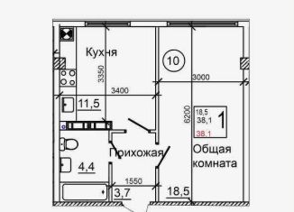 Продам 1-ком. квартиру, 38.4 м2, село Мирное