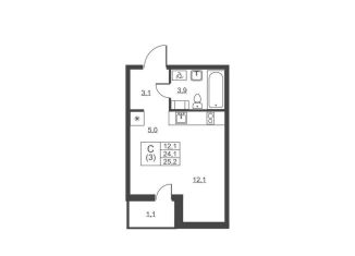 Продается квартира студия, 25.2 м2, Ленинградская область