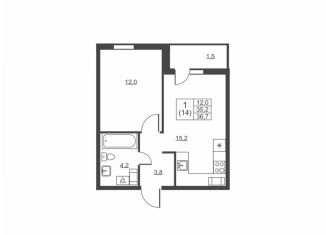 Продается 1-ком. квартира, 36.7 м2, городской посёлок имени Свердлова