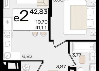 Продам 1-комнатную квартиру, 42.8 м2, Краснодар, Старокубанская улица, 122/8, микрорайон ХБК